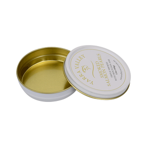 Boîte en métal ronde pour emballage alimentaire, recyclable, qualité alimentaire, 100 g, impression personnalisée, boîte en métal pour <span class=keywords><strong>caviar</strong></span> - Product Image 1
