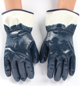 <span class=keywords><strong>Guanti</strong></span> di sicurezza per polsini con finitura ruvida rivestiti in <span class=keywords><strong>Nitrile</strong></span> blu liscio e resistente agli agenti chimici di alta qualità - Product Image 3