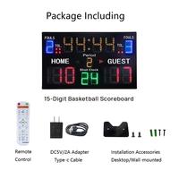 Papan Skor Digital Elektronik Portabel untuk Bola Basket dan Sepak Bola, Layar LED, Timer Hitung Mundur, Papan Skor Multifungsi dengan Shot Clock
