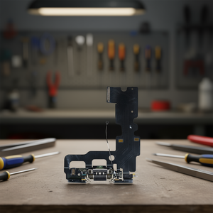 สายชาร์จแบบยืดหยุ่นสำหรับพอร์ตไลท์นิ่งของไอโฟน 7 ของแท้พร้อมไมโครโฟนสีดำ - Product Image 3