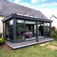 Extension de cuisine préfabriquée moderne autoportante OEM SUN ROOM avec verre trempé laminé à énergie solaire pour usage extérieur et intérieur