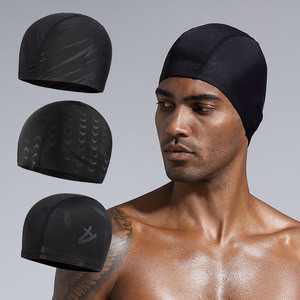 Bonnet de bain en tissu pour adulte, à la mode, doux et élastique, protection des cheveux, pour hommes - Product Image 1
