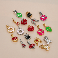 Mode 18K Or Émail Coeur Donut Pendentif Étanche Personnalisé En Acier Inoxydable Guitare Ours Alien Pendentif Collier pour Hommes