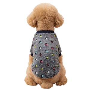 T-shirt Teddy et Bichon Frise à pois gris en polyester, vêtements pour animaux de compagnie quatre saisons - Product Image 5