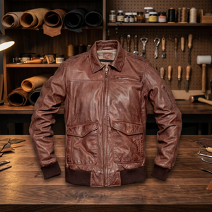 Blouson Bomber en Cuir Huilé pour Homme Très Demandé – Cuir Véritable de Haute Qualité, Élégant, Durable, Personnalisable OEM, Vente en Gros - Product Image 2