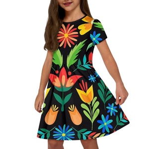 Sublimation <strong>Mexican</strong> Print Short Sleeve Evening <strong>Dresses</strong> for Children Dropshipping Mexico Custom Girls Clothing <strong>Dresses</strong> Party - Product Image 4