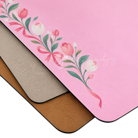 Tapis de jeu de Mahjong très populaire, personnalisé avec impression sérigraphiée, en cuir PU bleu, violet et rose, pour 4 joueurs