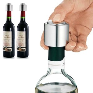 Bouchon de bouchon de <span class=keywords><strong>vin</strong></span> en acier inoxydable avec logo <span class=keywords><strong>personnalisé</strong></span> bouchon de bouteille de <span class=keywords><strong>vin</strong></span> rouge en métal de barre de scellant de pompe de conservateur accessoires de verres - Product Image 2