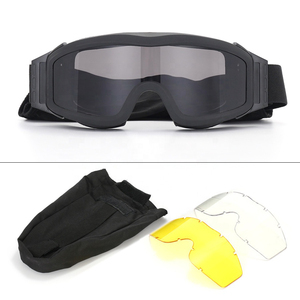 Lunettes de soleil de sport d'extérieur, lunettes tactiques coupe-vent, lunettes de cyclisme à 3 verres pour le cyclisme, lunettes tactiques pour le sport - Product Image 3