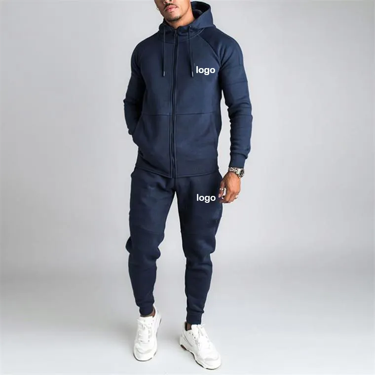 डिजाइनर पुरुषों sweatsuits सादे कस्टम दो टुकड़े tracksuit पुरुषों कपास पसीना सूट कस्टम लोगो ट्रैक सूट खेल mens tracksuit