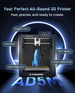Imprimante 3D FDM Flashforge AD5M, impression haute vitesse 600 mm/s, nivellement automatique du plateau, buse à changement rapide, plaque de construction PEI, cadre ouvert - Product Image 2