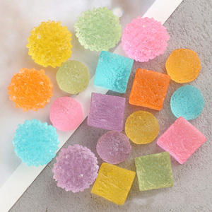 Diskon besar 100 buah/kantong aksesori pengiris permen manis bulat kotak kubik berwarna Jelly untuk membuat perhiasan - Product Image 2