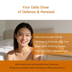 Vitamina C de 10 ml para el Rostro, Antienvejecimiento, Blanqueadora, Ácido Hialurónico, Ácido L-Ascórbico, Iluminadora para el Cuerpo, Piernas/Brazos, <span class=keywords><strong>Piel</strong></span>, Fabricación ODM - Product Image 4