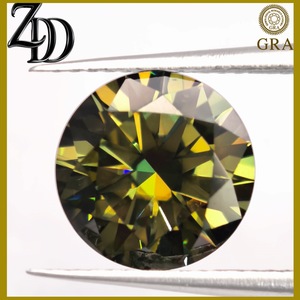 Colored Moissanite Round Blue Green Loose Stone With GRA Certificate For Ring Making - Product Image 5