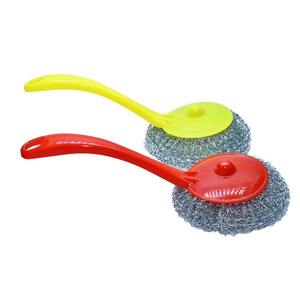 Estropajo de lana de acero de mango largo, desengrasante, limpiador de ollas, estropajo de cocina al por mayor. - Product Image 2