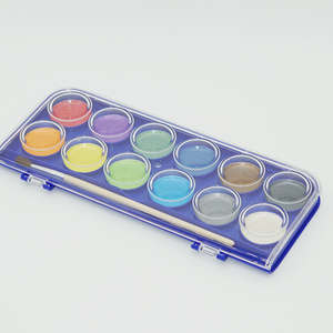 Vendita calda 12 colori Semi secchi colori metallici artista solido acquerello vernice Set con pennello - Product Image 5