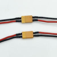 Connecteur de chargeur de batterie Li-Ion personnalisé XT60 mâle/femelle à 2 broches, faisceau de câbles torsadés en caoutchouc étamé 14AWG, 100 mm
