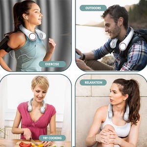 4000mAh, 3 Speed Settings, Lightweight Wearable <b>Fan</b> Rechargeable <b>Bladeless</b> Personal <b>Neck</b> <b>Fan</b> - Product Image 2