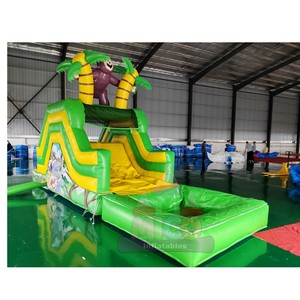 Parque Acuático Inflable con Forma de Palmera y Tobogán Ondulado, con Piscina para Niños, para Jardín y Patio Trasero en Verano - Product Image 1