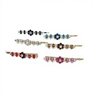 Pinza de Pelo Retro de Aleación con Diamantes de Colores, Estilo Europeo Americano, Brillante, Dulce y Elegante, para Flequillo Lateral - Product Image 1