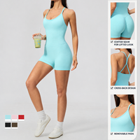 Combinaison de yoga une pièce sans couture pour femme, dos nu, sexy, avec effet froncé aux fesses, tenue de sport, justaucorps d'entraînement, logo personnalisé