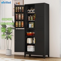 Armoire de rangement en acier démontable OEM/ODM, mobilier de cuisine moderne en métal avec portes style Shaker, couleur et taille personnalisables