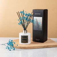Diffuseur de parfum en verre de luxe avec fleurs séchées, parfum longue durée, diffuseur de parfum décoratif pour la maison, idéal pour offrir en cadeau