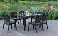 Chaise en plastique brun rotin sans accoudoirs de haute qualité pour jardin intérieur extérieur