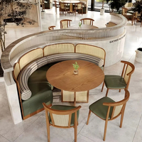 Ensemble de meubles de restaurant en cuir de luxe de haute qualité, canapé, banc, chaise, mobilier moderne, écologique, durable, banquette de salle à manger pour hôtel