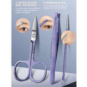 Vendita calda in acciaio inox Set di strumenti per la cura personale accessori tagliente forbici tagliaunghie Kit con custodia regalo in pelle - Product Image 4