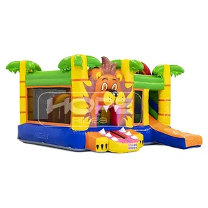 Động vật theo chủ đề bên cho thuê Inflatable bouncy nhảy lâu đài hạnh phúc sư tử sân sau Inflatable thư bị trả lại nhà trẻ em trượt