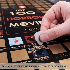 Top 100 <span class=keywords><strong>films</strong></span> <span class=keywords><strong>d</strong></span>'<span class=keywords><strong>horreur</strong></span> gratter affiche avec des icônes colorées et des outils à gratter pour film <span class=keywords><strong>d</strong></span>éfi cadeau personnalisé divers thème - Product Image 2