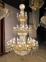 Projet de personnalisation de lustre islamique pour mosquée, grand lustre de luxe en or, éclairage de mosquée musulmane, lustre en cristal pour église