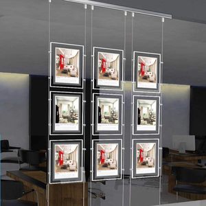 A3 A4 Landscape Window Hanging Acrylic Backlit Picture Frame Rectangle Advertising <b>Led</b> <b>Light</b> <b>Box</b> Display - Product Image 3