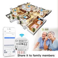 Module d'interrupteur intelligent WiFi 4 gangs unipolaire encastré avec contrôle à distance et vocal via l'application Smart Life 10A ABS