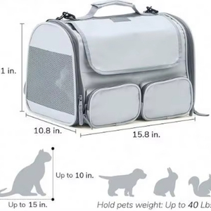 Échantillon gratuit de sac de transport pour chat, sac de transport souple pour petit chien, grand sac de voyage pour chat avec fenêtre en maille, approuvé par les compagnies aériennes pour les animaux de moins de 40 lb - Product Image 2