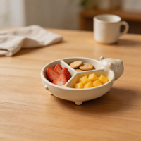 Assiette en céramique personnalisée en forme de capybara, plateau à compartiments multiples pour collations, vaisselle de cuisine pour service de desserts