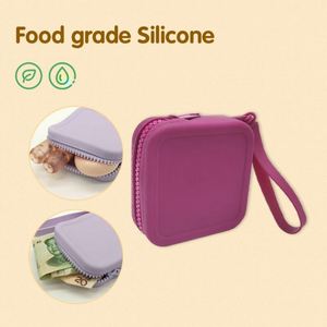 Fashionable Silicone Coin Purse With Zipper Closure <b>Wrist</b> <b>Strap</b> Mini Size Water Resistant & Washable Portable Promotional Gift - Product Image 6
