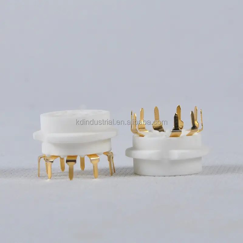 Gold Plated Ceramic PCB Mount 9Pin Tube Socket B9A for 12AX7 ECC82 6922 6DJ8