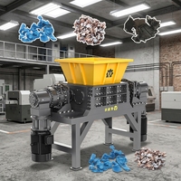 Broyeur de recyclage robuste pour métaux et plastiques avec boîte de vitesses planétaire pour fûts, pneus, câbles, bois, sacs jumbo, tuyaux ABS