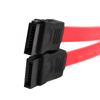 Kabel Data Serial SATA 3.0 SSD 7P-7P Kepala Lurus Selubung PVC Magnetik 0.5m Konduktor CCA Pipih Merah Komputer