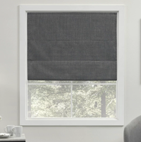 Persianas Romanas Motorizadas, Eléctricas, Inteligentes, Automáticas, Hechas a Medida, de Tela de Lino Opaca y Transparente para Ventanas, Interiores, Oficinas, Hogares y Dormitorios