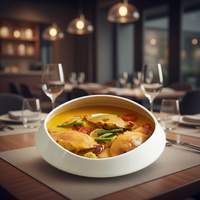 Grand bol à soupe en céramique à rebord large et profond, assiette à pâtes en porcelaine blanche, style japonais élégant, pour cadeaux d'affaires, idéal pour les plats de fruits de mer.