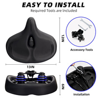Selle de vélo LEWEE large, sièges de vélo Big Ass, cuir PU, absorption des chocs douce, résistant à l'eau, coussin de sécurité pour le cyclisme