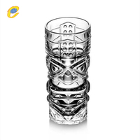Mug en verre soufflé à la main, style Tiki, gaufré, réutilisable, qualité alimentaire, pour café, vin, whisky, bière, idéal pour les mariages et les fêtes