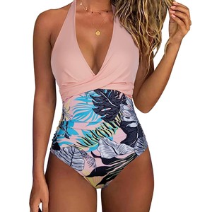 Custom Women's 1 Piece Swimsuit High Waisted Halter Bikini <b>Tummy</b> <b>Control</b> Waterproof Quick Dry Swimwear Women's Bathing Suits - Product Image 6
