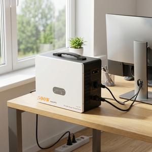 เครื่องกำเนิดไฟฟ้าพลังงานแสงอาทิตย์แบบพกพา 500W เป็นมิตรกับสิ่งแวดล้อม ความจุ 1004Wh รองรับแผงโซลาร์เซลล์ 300W MPPT ใช้แบตเตอรี่ LiFePO4 พร้อมช่องจ่ายไฟ AC 2 ช่อง เหมาะสำหรับการเดินทาง - Product Image 1