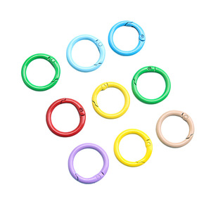 Whitao Colorful Spring Ring Keychain Alloy Baking Paint Simple Style Jewelry Findings - Product Image 3