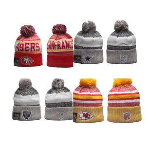 Gorro de fútbol americano, gorros, gorros bordados, gorros de invierno, gorros de punto para 32 equipos