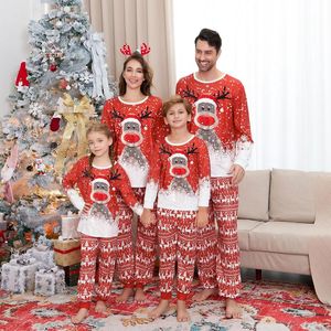 Ensemble de pyjamas de Noël personnalisés en polyester pour toute la famille (hommes, femmes, enfants) – Motif rennes – Vêtements de nuit de Noël – Dropshipping POD MOQ 1PC - Product Image 2